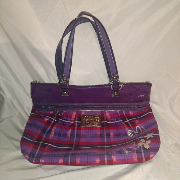 Coach Poppy Tartan Plaid Glam Handbag - Picture 2 of 6